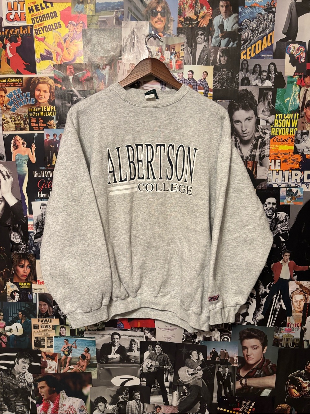 MV Sport Gray Albertson College Crewneck Sweatshirt